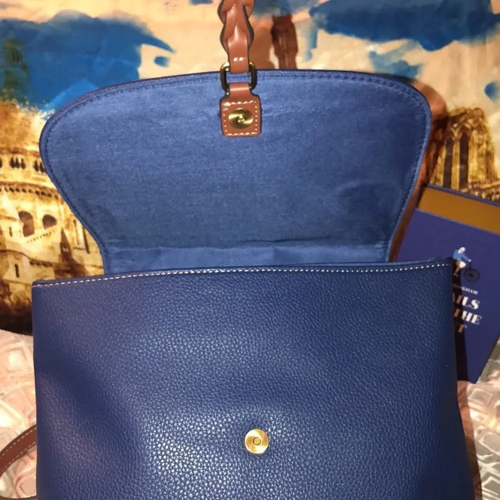 St. John’s Bay Faux Leather Navy Brown Westbrook Backpack Purse